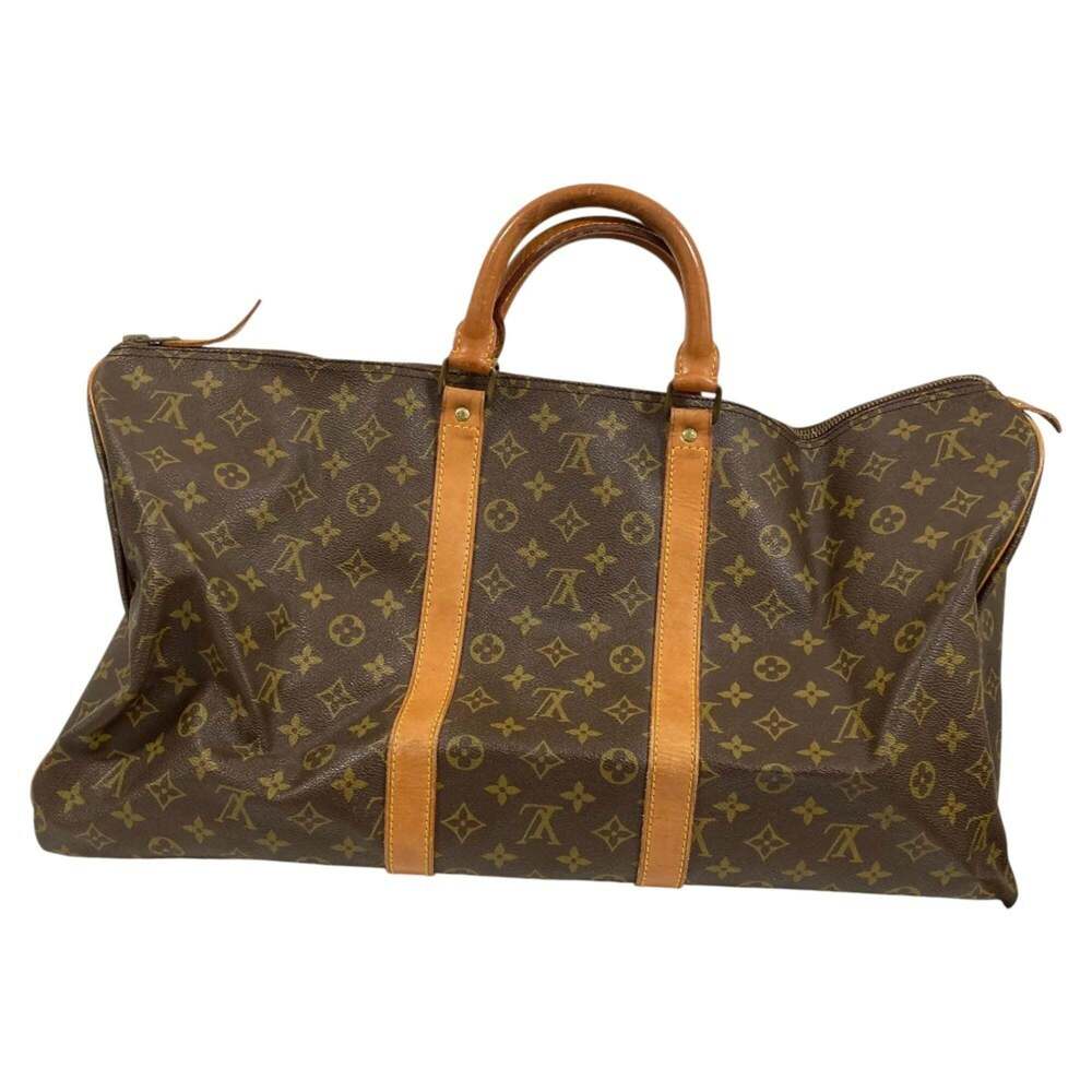LOUIS VUITTON Authentic Brown Monogram Keepall 55 Boston Bag - Picture 2 of 16